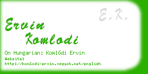 ervin komlodi business card